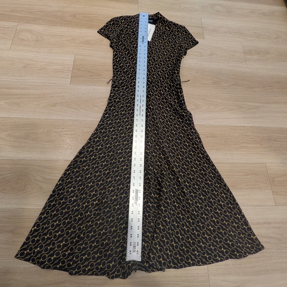 Lauren Ralph Lauren Black Dress Woth Gold Rings - Size 4 - Black Label - Picture 2 of 7
